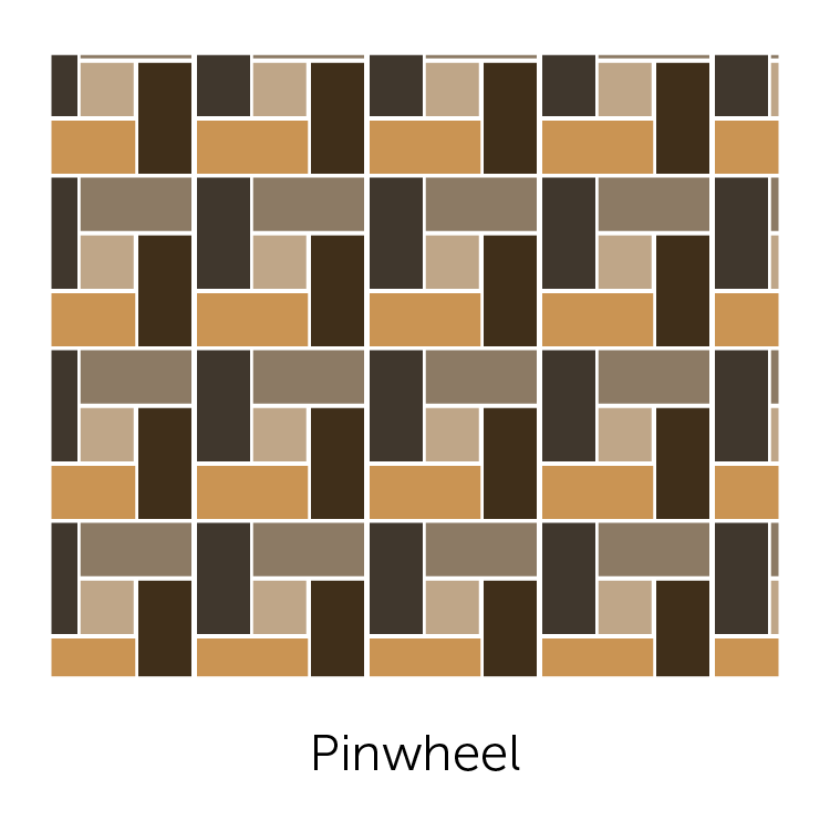 Pinwheel brick pattern