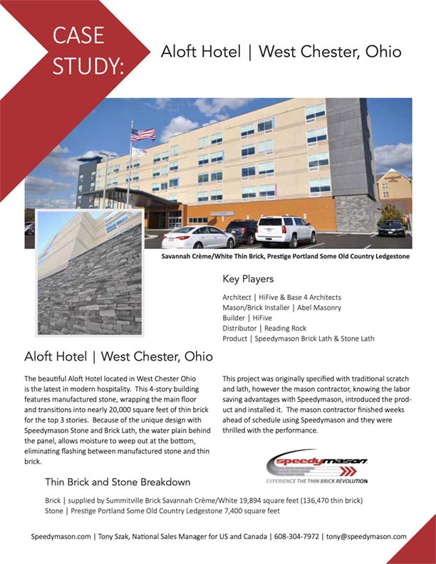 Speedymason Case Study - Aloft Hotel - Brick & Stone