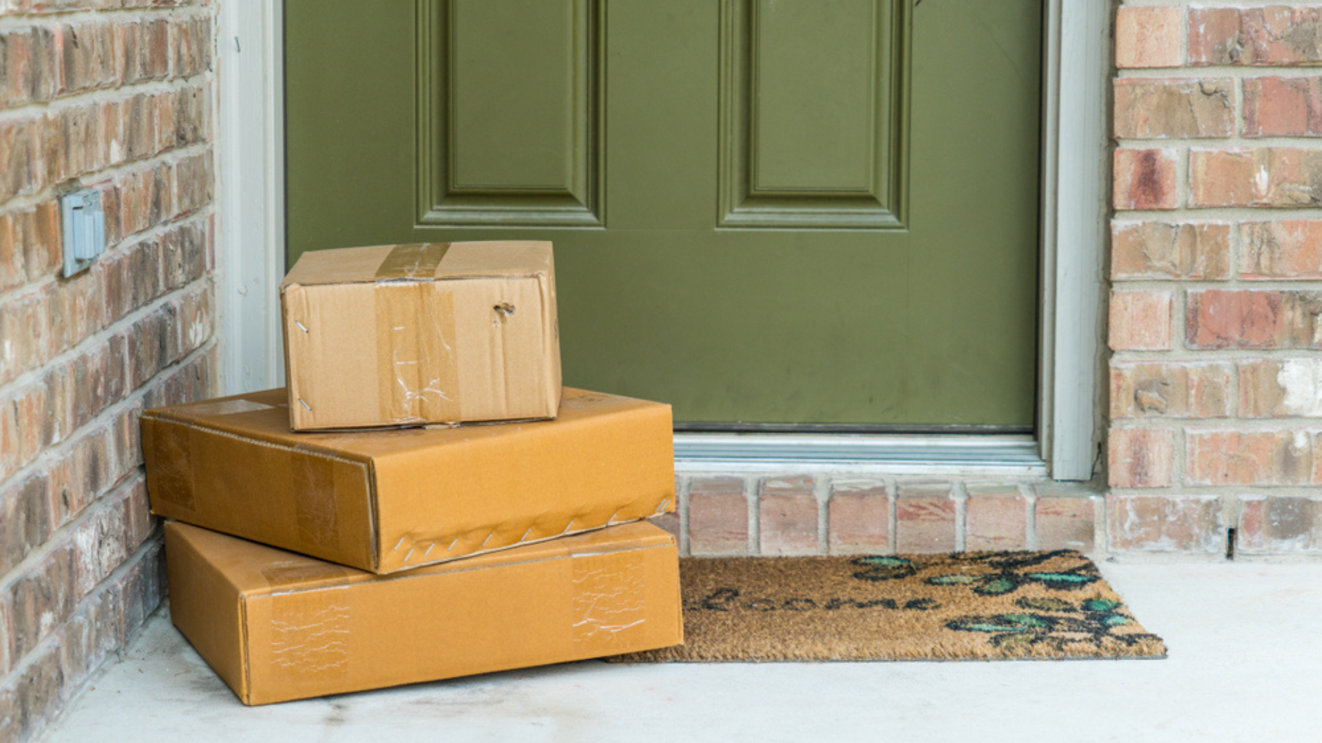 packages on front door step