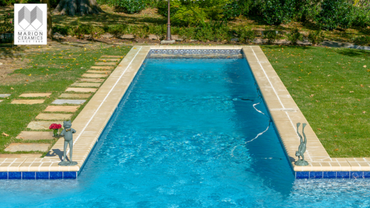 pool with brick tile pool coping