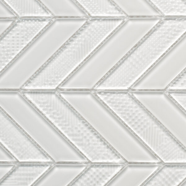Captivate Glass Arrow Mosaic Snow 12 x 12