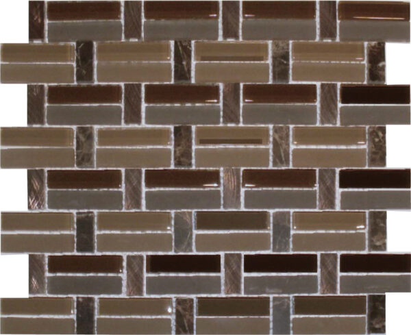 Allure I - Glass, Stone & Metal Galery Linear Mosaic 12 x 12