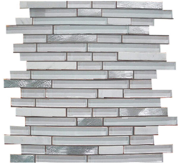Allure I - Glass, Stone & Metal Yukon Random Linear Mosaic 12 x 12