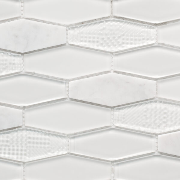 Captivate Elongated Hexagon Snow 12 x 12