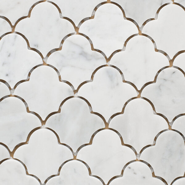 Captivate Water Jet Cut Stone Carrara 12 x 12
