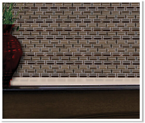 Allure I - Glass, Stone & Metal Galery Linear Mosaic 12 x 12 - Image 2