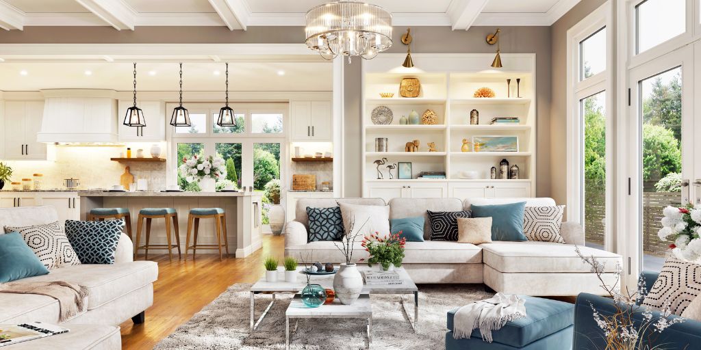 Coastal grandma interior design style