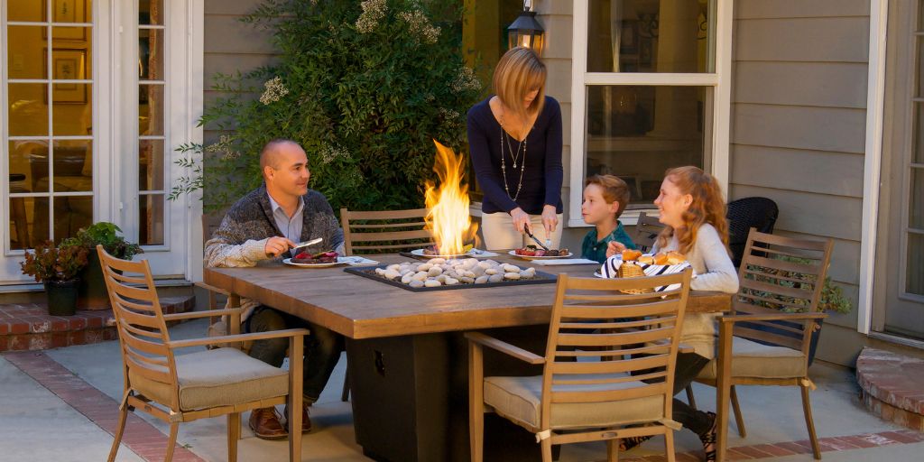 Table firepit by American Fyre Designs, Acme Brick