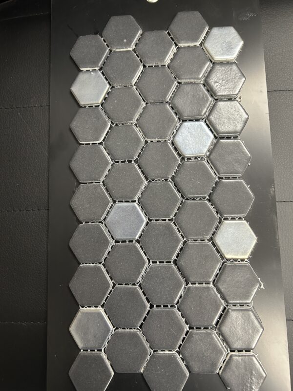 Captivate II Recycled Glass Hex Charcoal 12 x 12