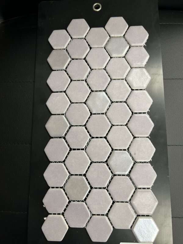 Captivate II Recycled Glass Hex Light Gray 12 x 12