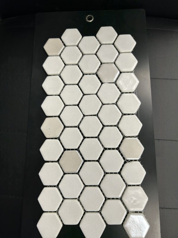 Captivate II Recycled Glass Hex White 12 x 12