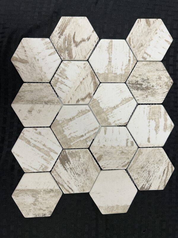 Captivate II Recycled Glass 3" Hex Wood Look
