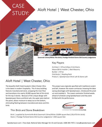 Speedymason Case Study - Aloft Hotel - Brick & Stone