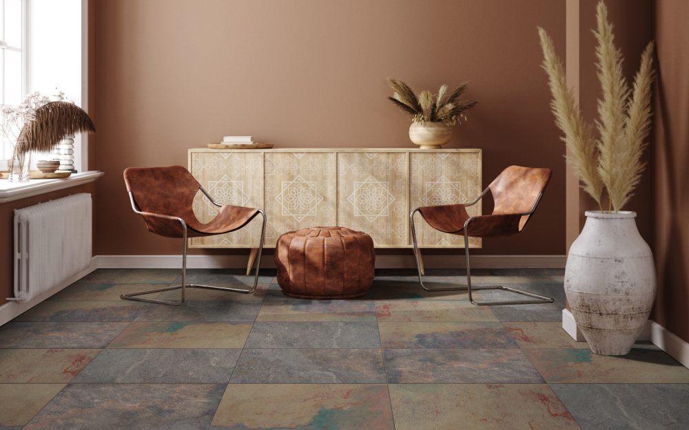 Home,Interior,With,Ethnic,Boho,Decoration,,Living,Room,In,Brown