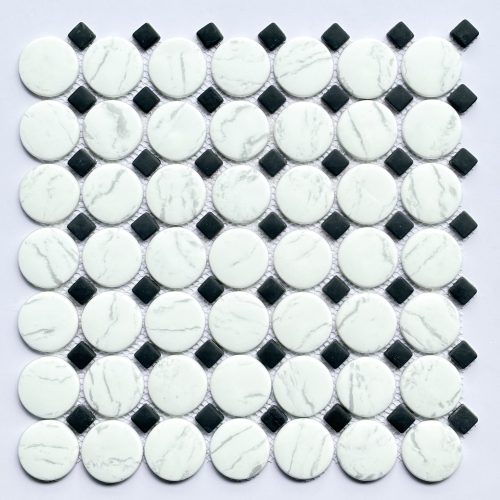 LARGE PENNY WHITE BLACK DOT
