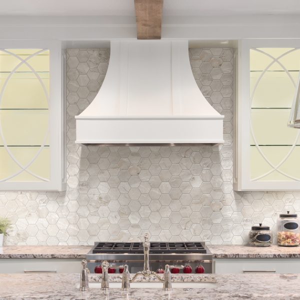 MILE stone Marbles Onciata Ivory Matte 9x11 Hexagon Mosaic Kitchen Backsplash_PL