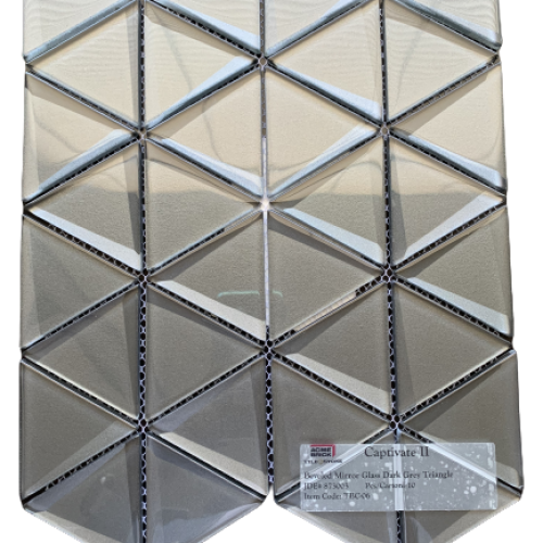 beveled mirror glass dark grey triangle
