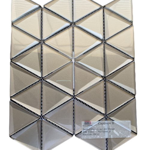 beveled mirror glass grey triangle
