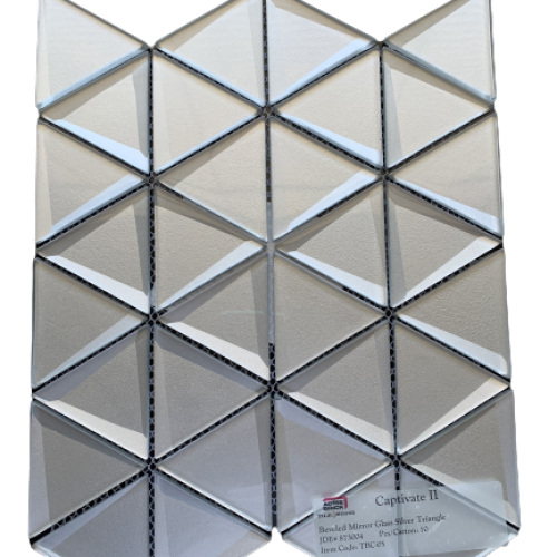 beveled mirror glass silver triangle